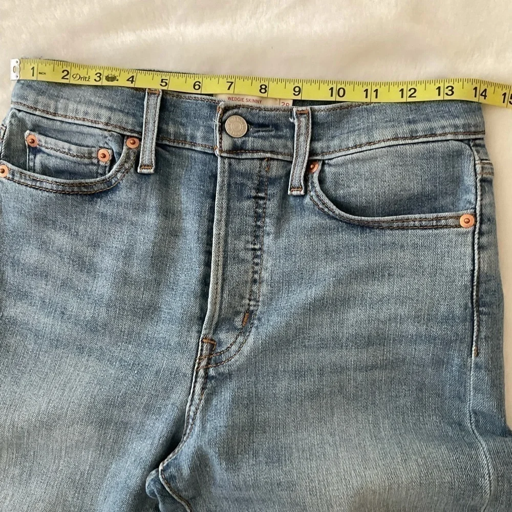 Levi's Wedgie High Rise Skinny Distressed Button Fly Frayed Hem Jeans